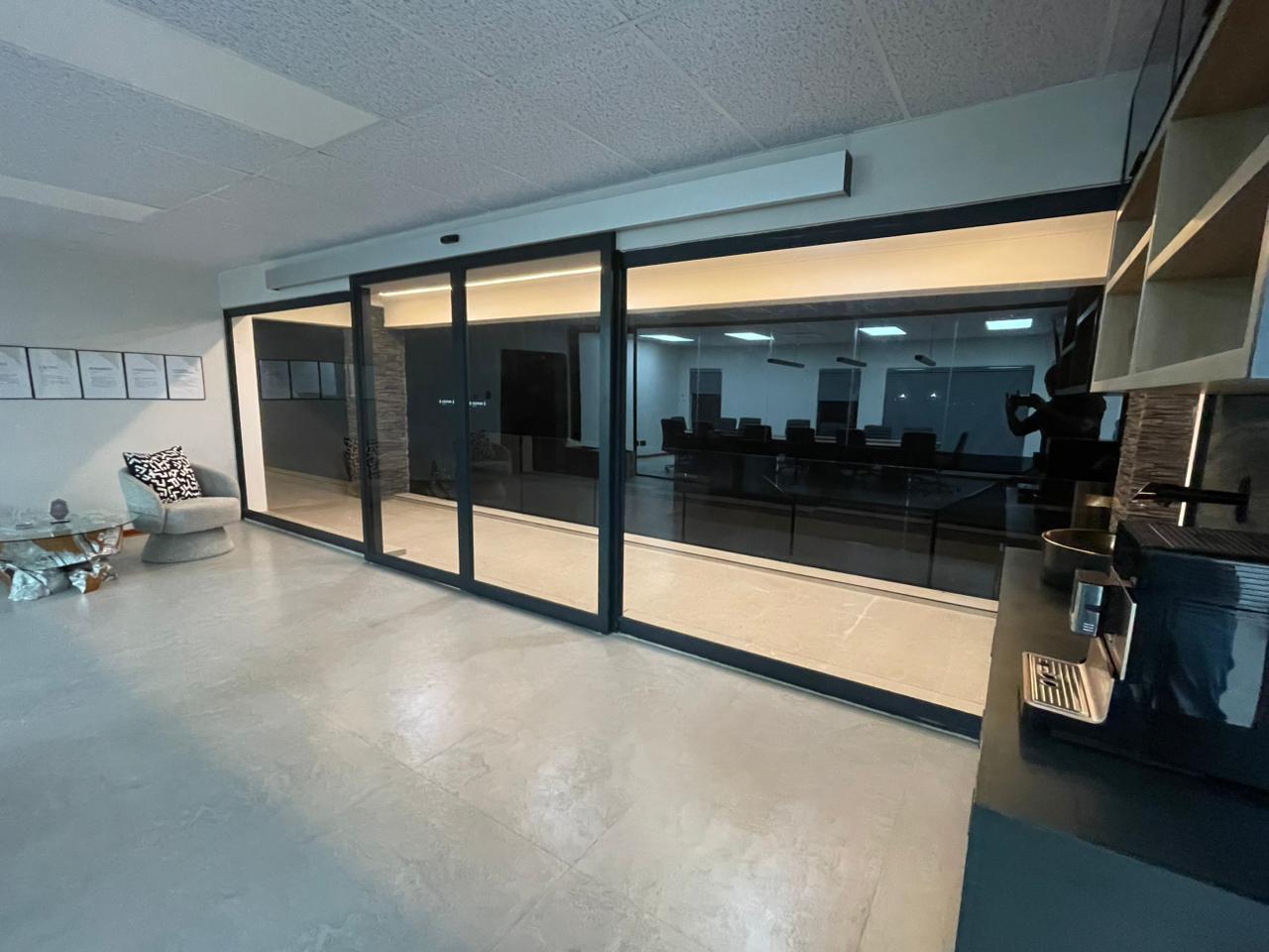 Glass shopfront with aluminium framing